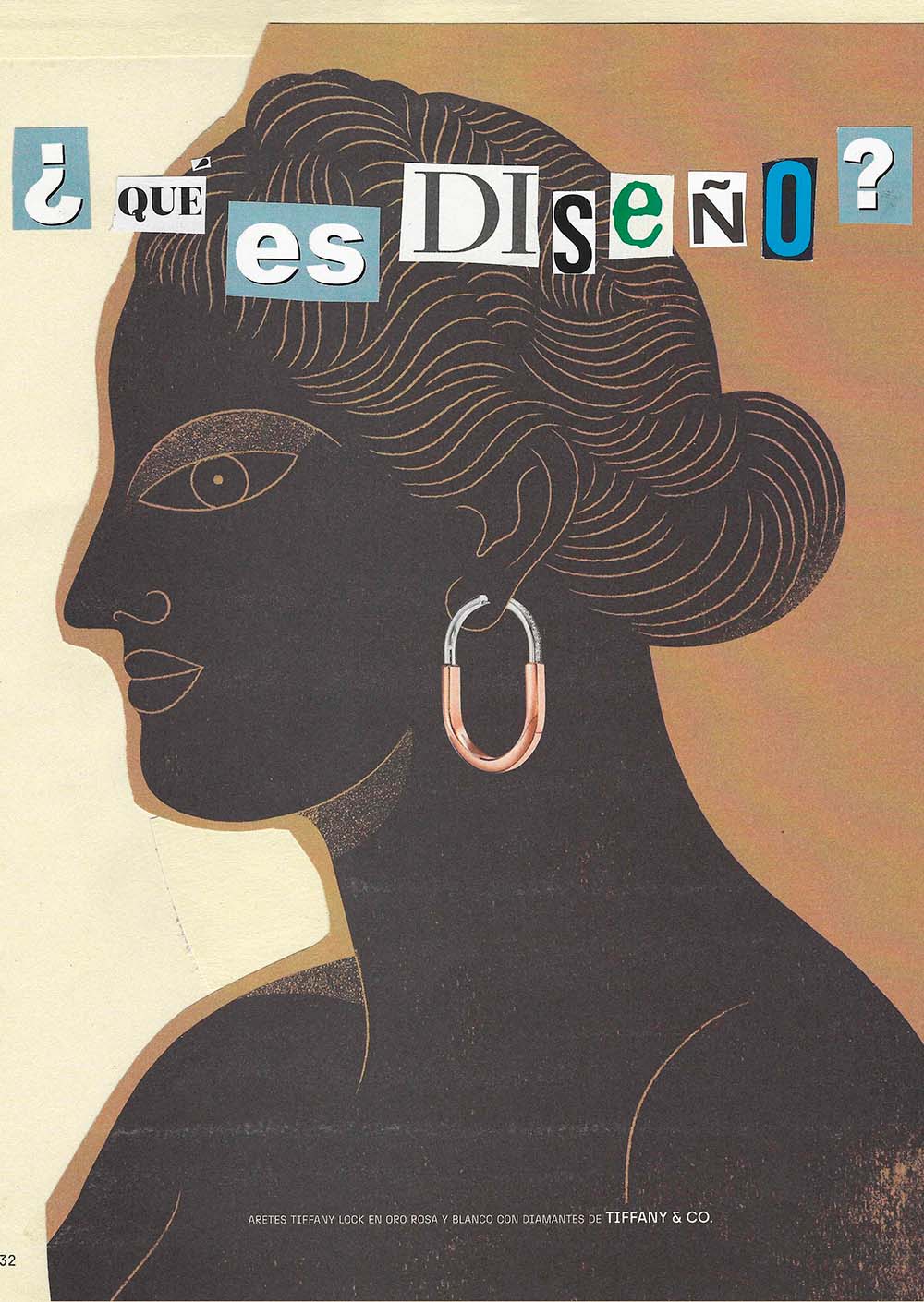 Es una portada de un fanzine, donde descata la silueta del rostro de una mujer, junto con el titulo ¿Qué es diseño?